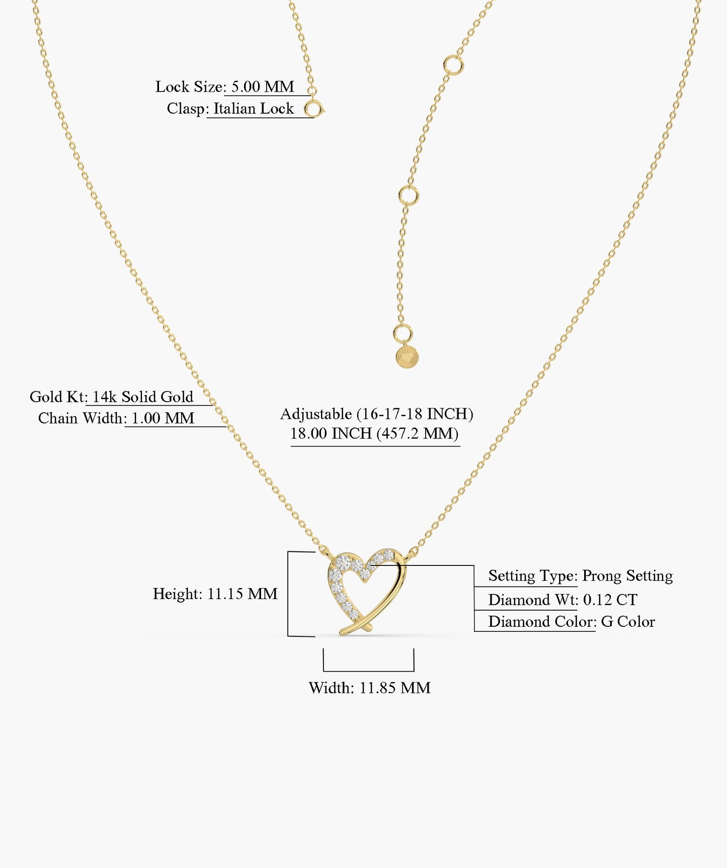 Eternal Embrace 14K Gold Heart Necklace