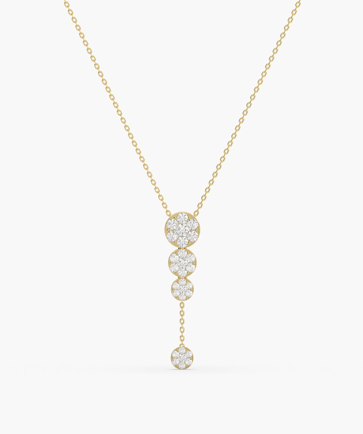 14K Gold Diamond Drop Necklace