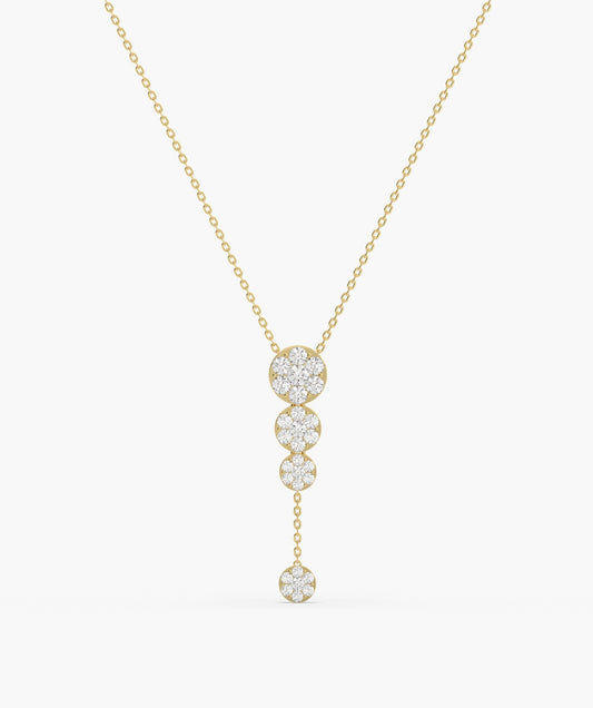 14K Gold Diamond Drop Necklace