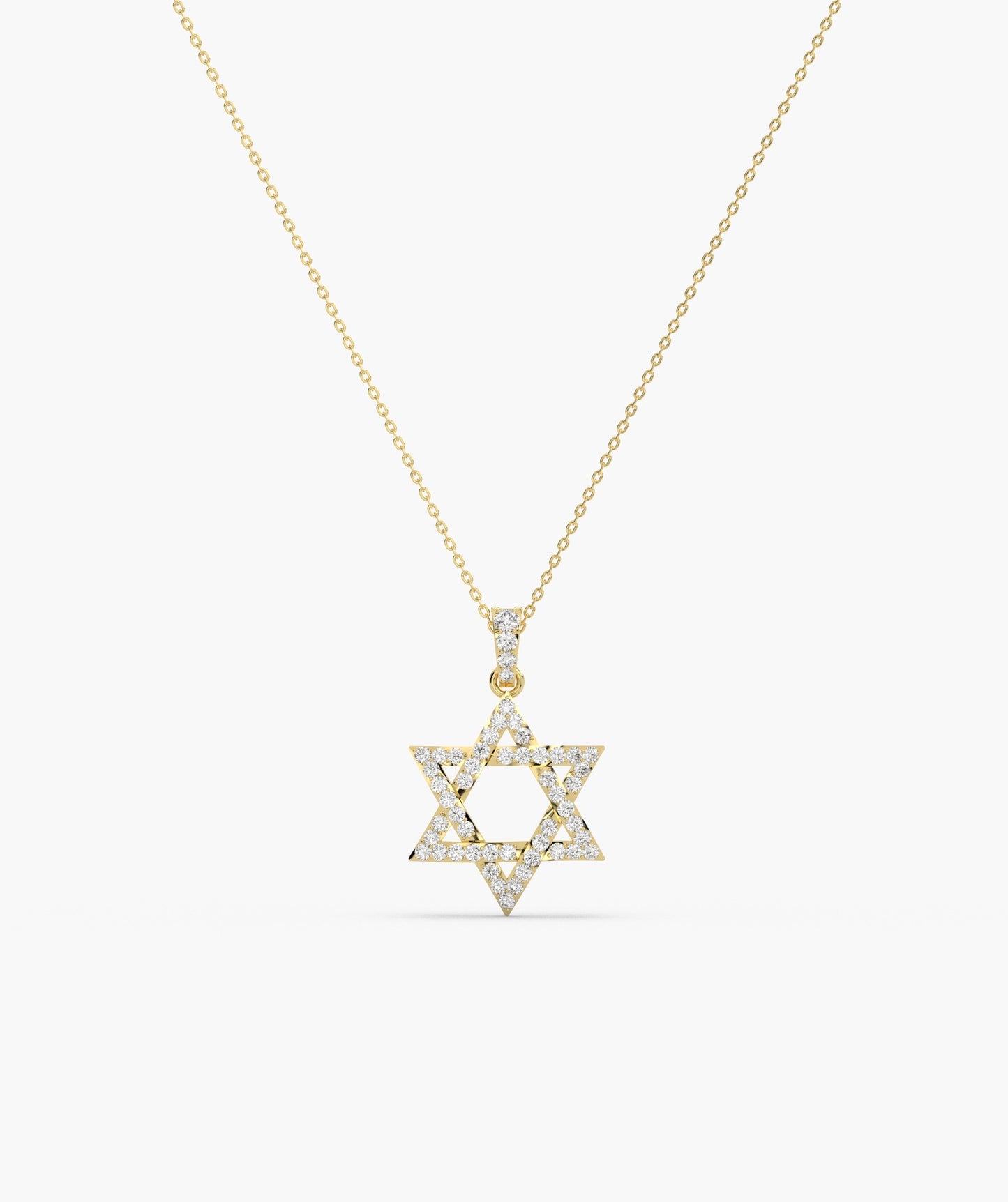 14K Gold Star of David Pendant