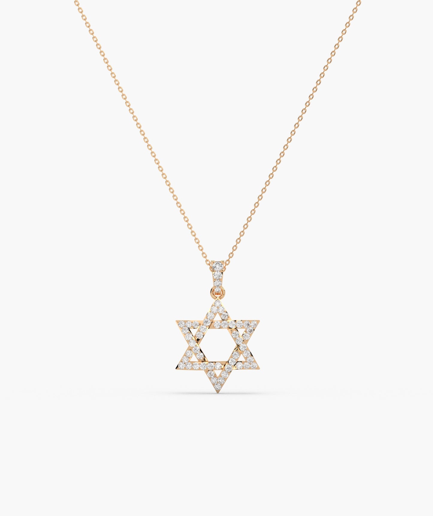 14K Gold Star of David Pendant