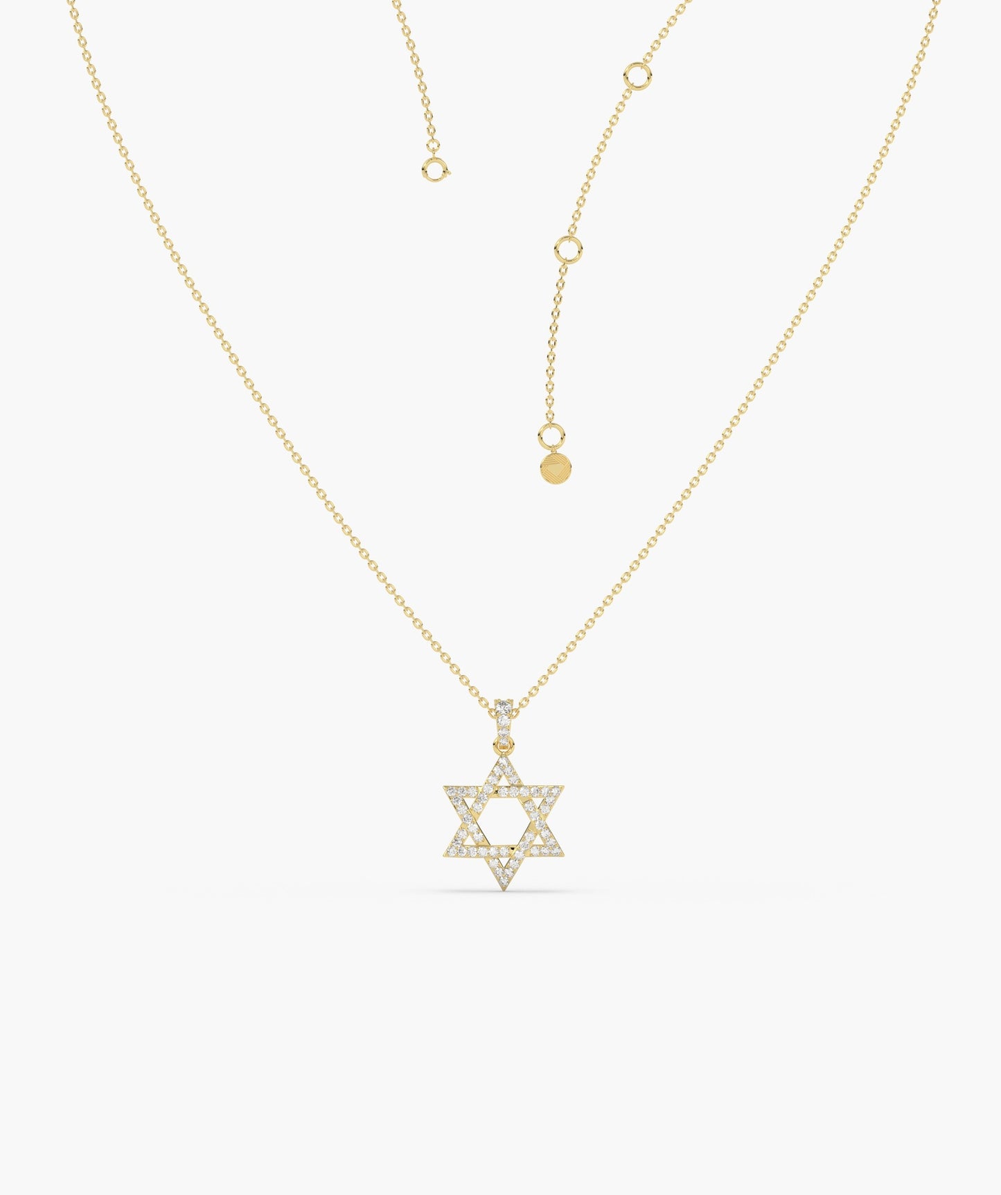 14K Gold Star of David Pendant