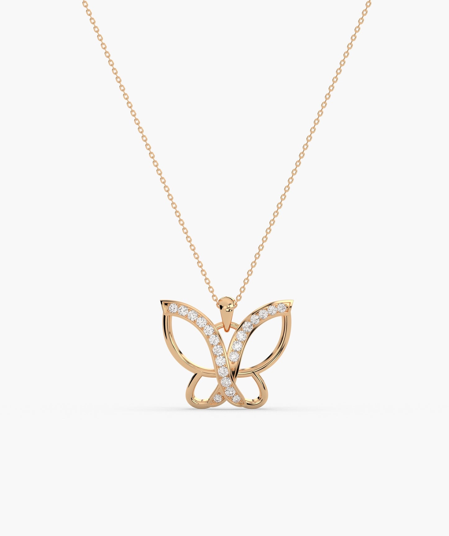 Butterfly Pendant with Diamond Accents