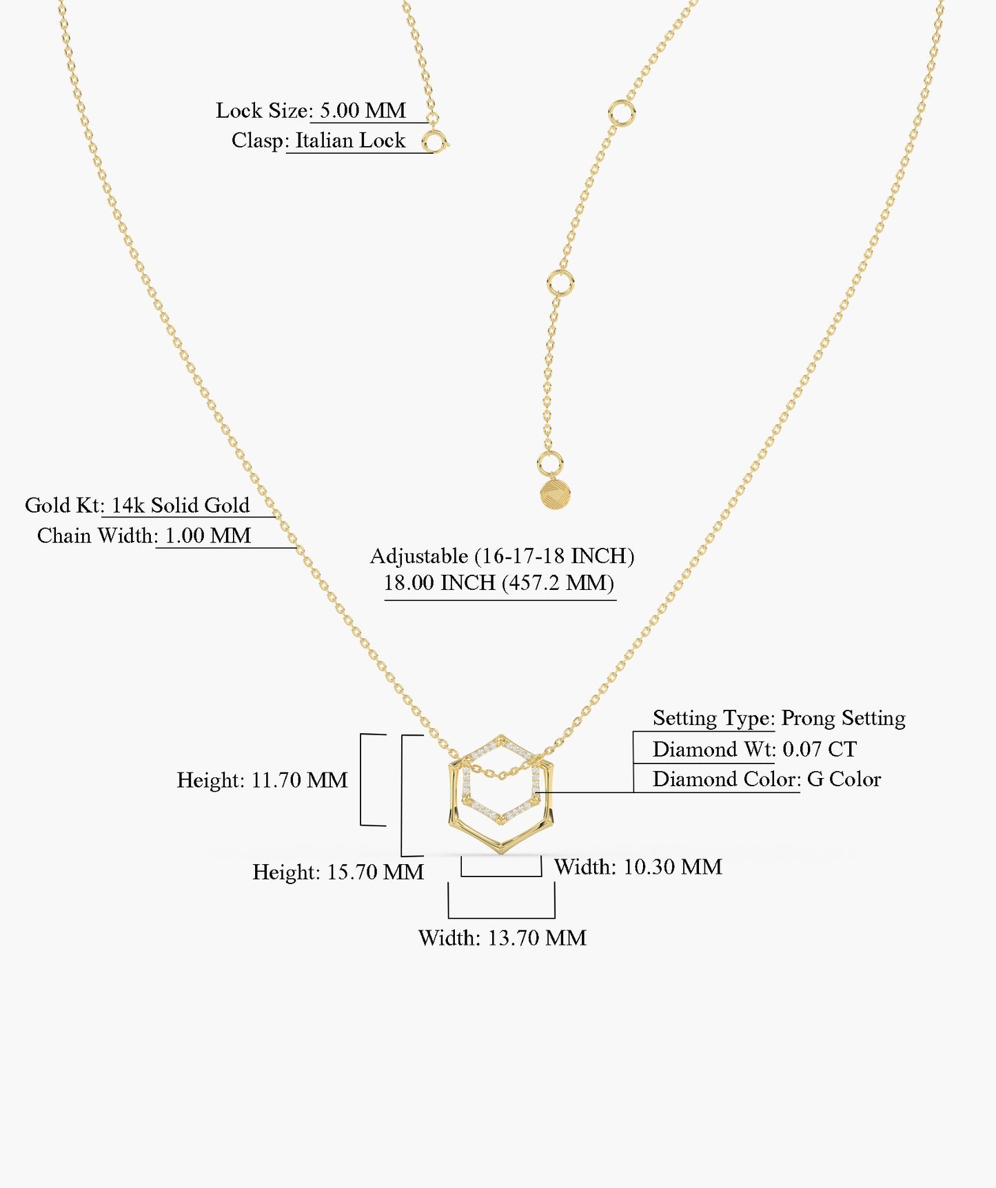 14K Gold Geometric Glint Necklace