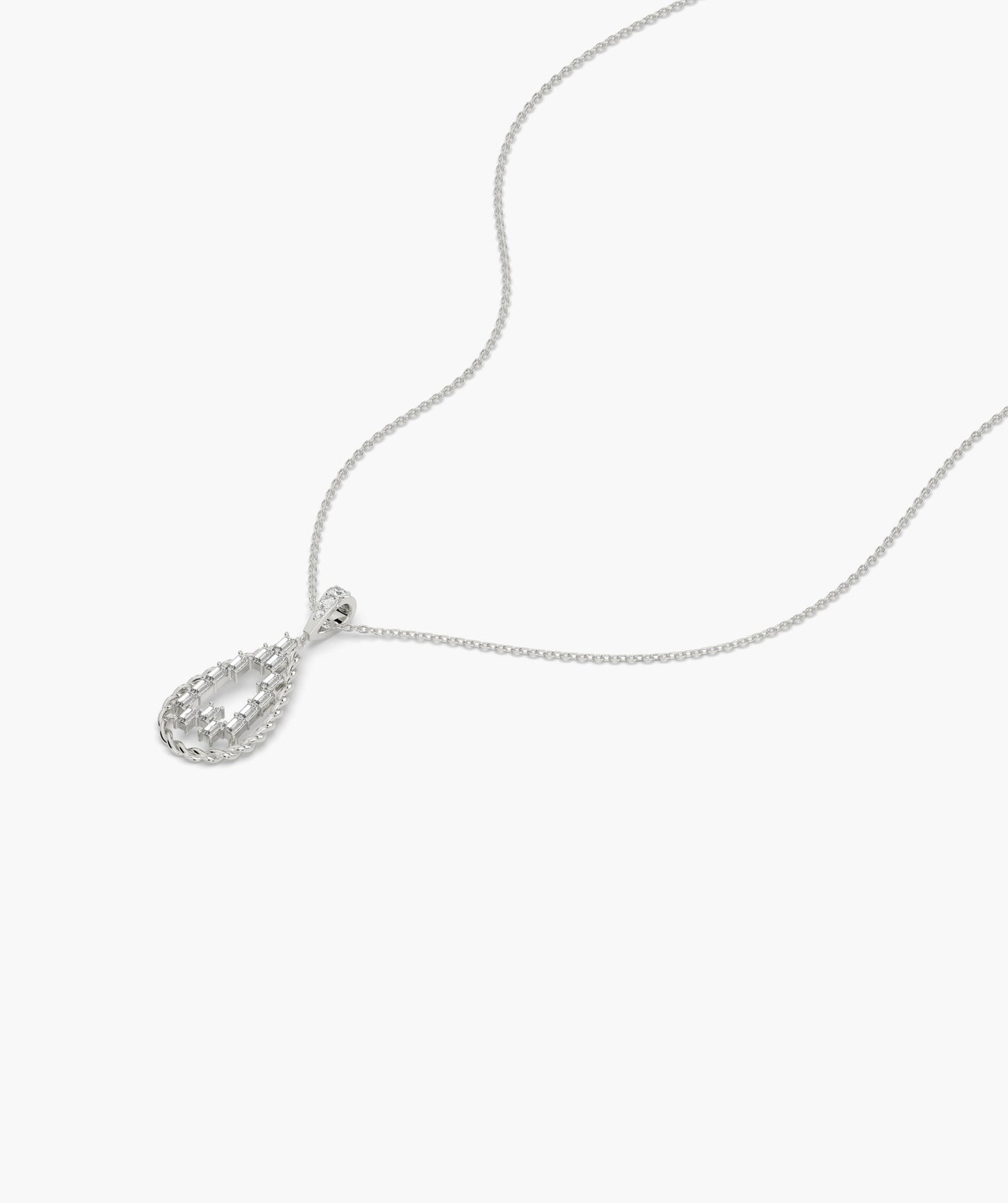 14K Lattice Teardrop Pendant
