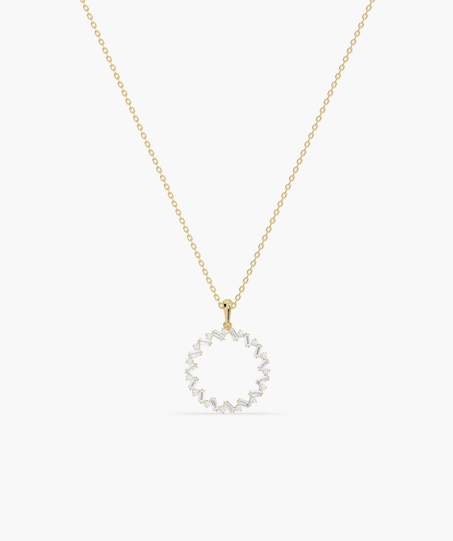 Golden Halo Diamond Necklace