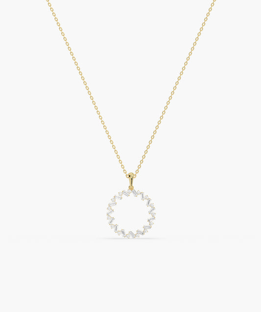 Golden Halo Diamond Necklace