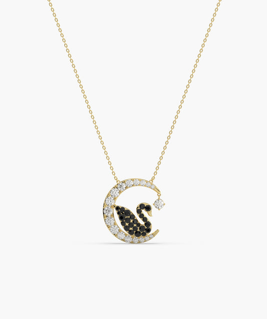 Elegant Swan Crescent Pendant