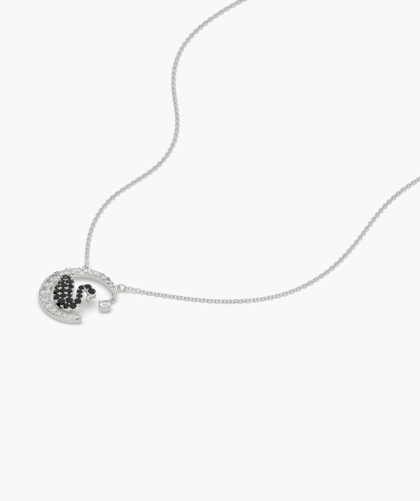 Elegant Swan Crescent Pendant