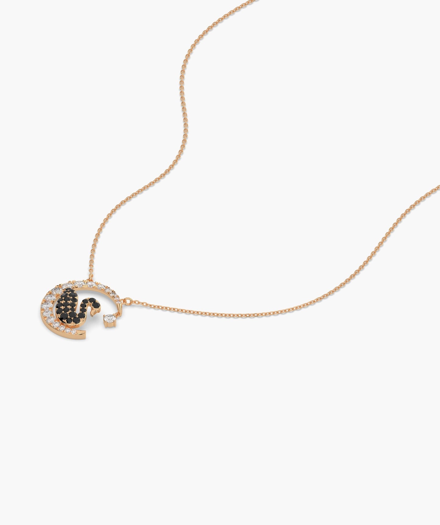 Elegant Swan Crescent Pendant