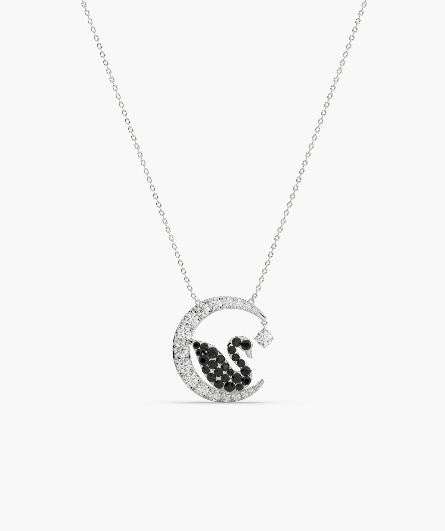 Elegant Swan Crescent Pendant