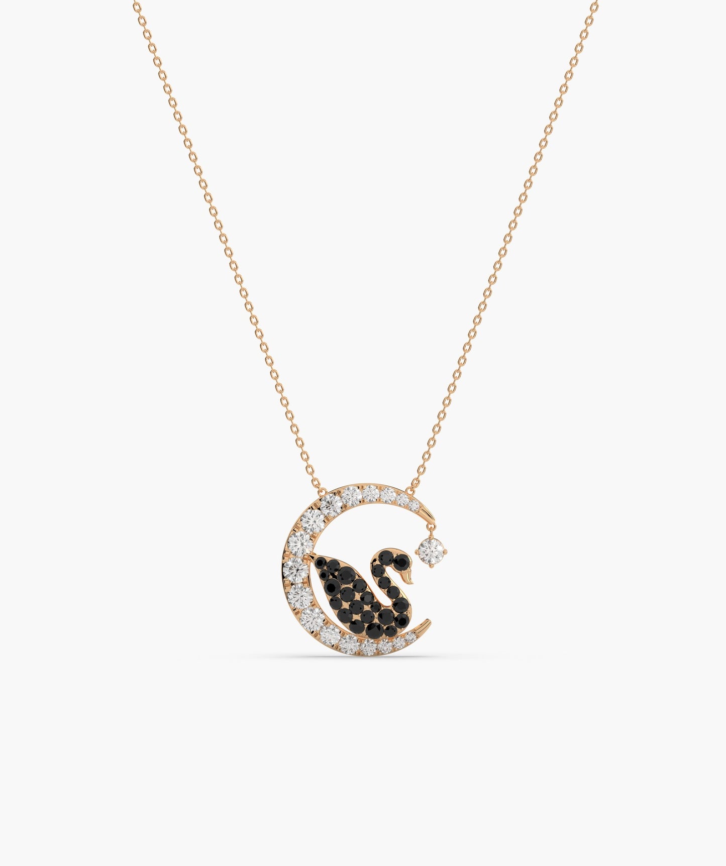 Elegant Swan Crescent Pendant