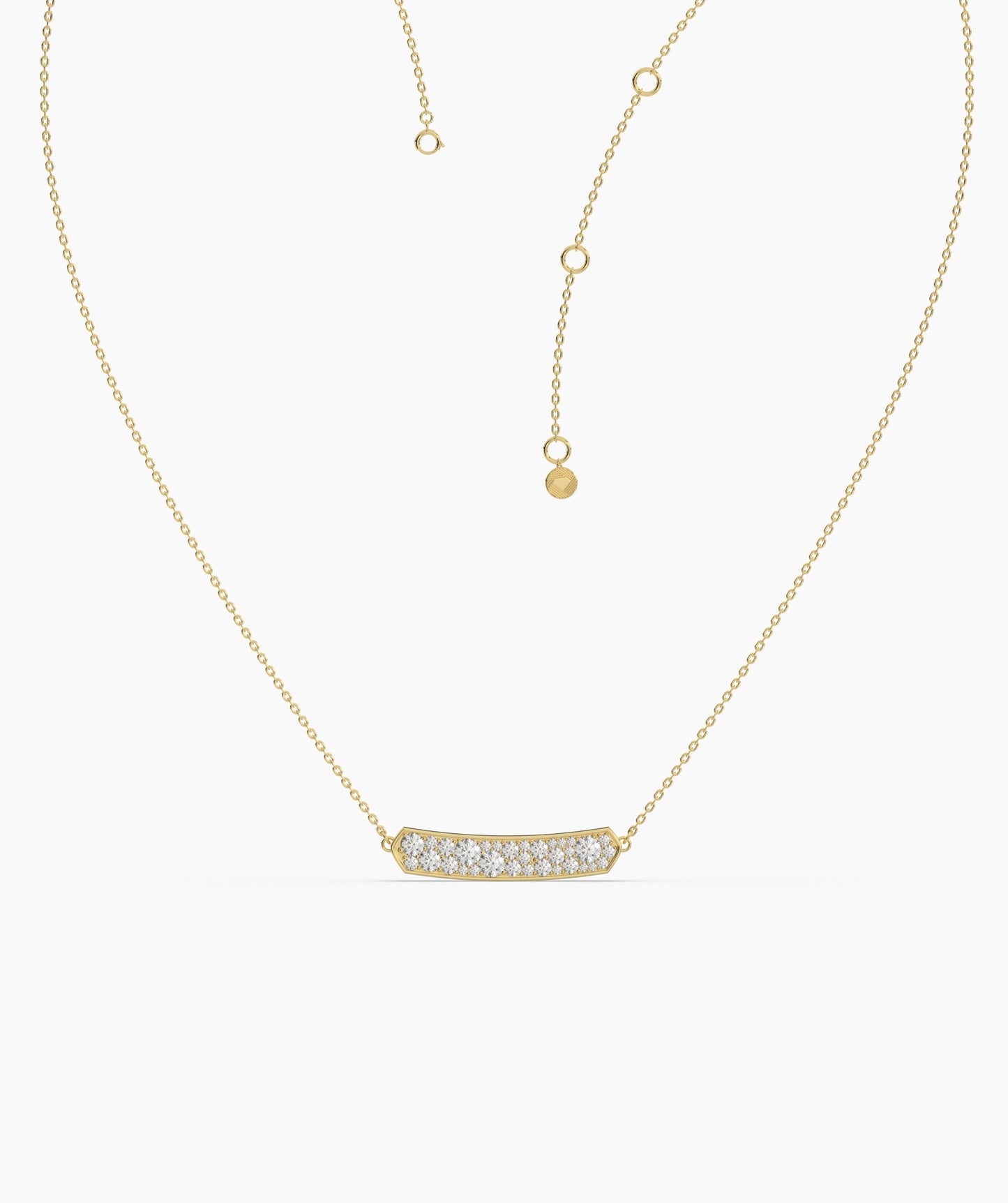 14K Gold Diamond Bar Necklace