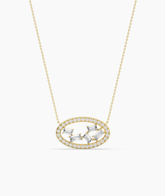 Elegant Ellipse Diamond Necklace