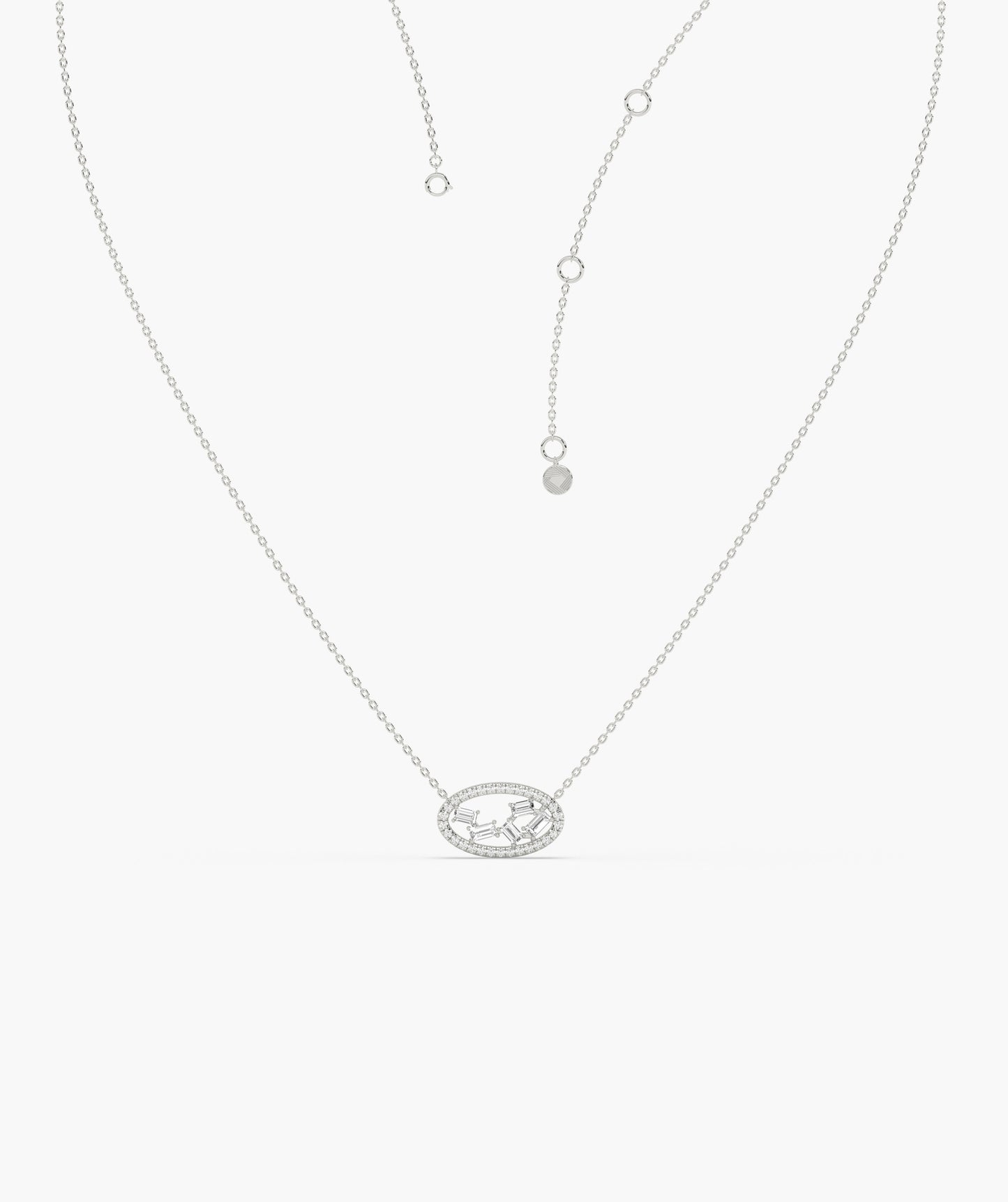 Elegant Ellipse Diamond Necklace