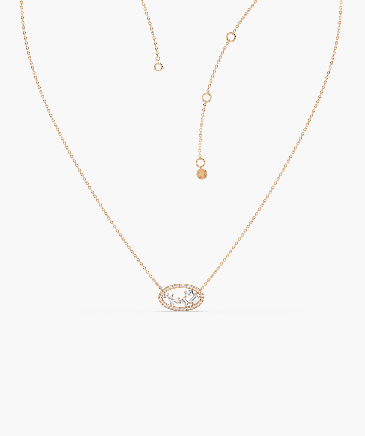 Elegant Ellipse Diamond Necklace
