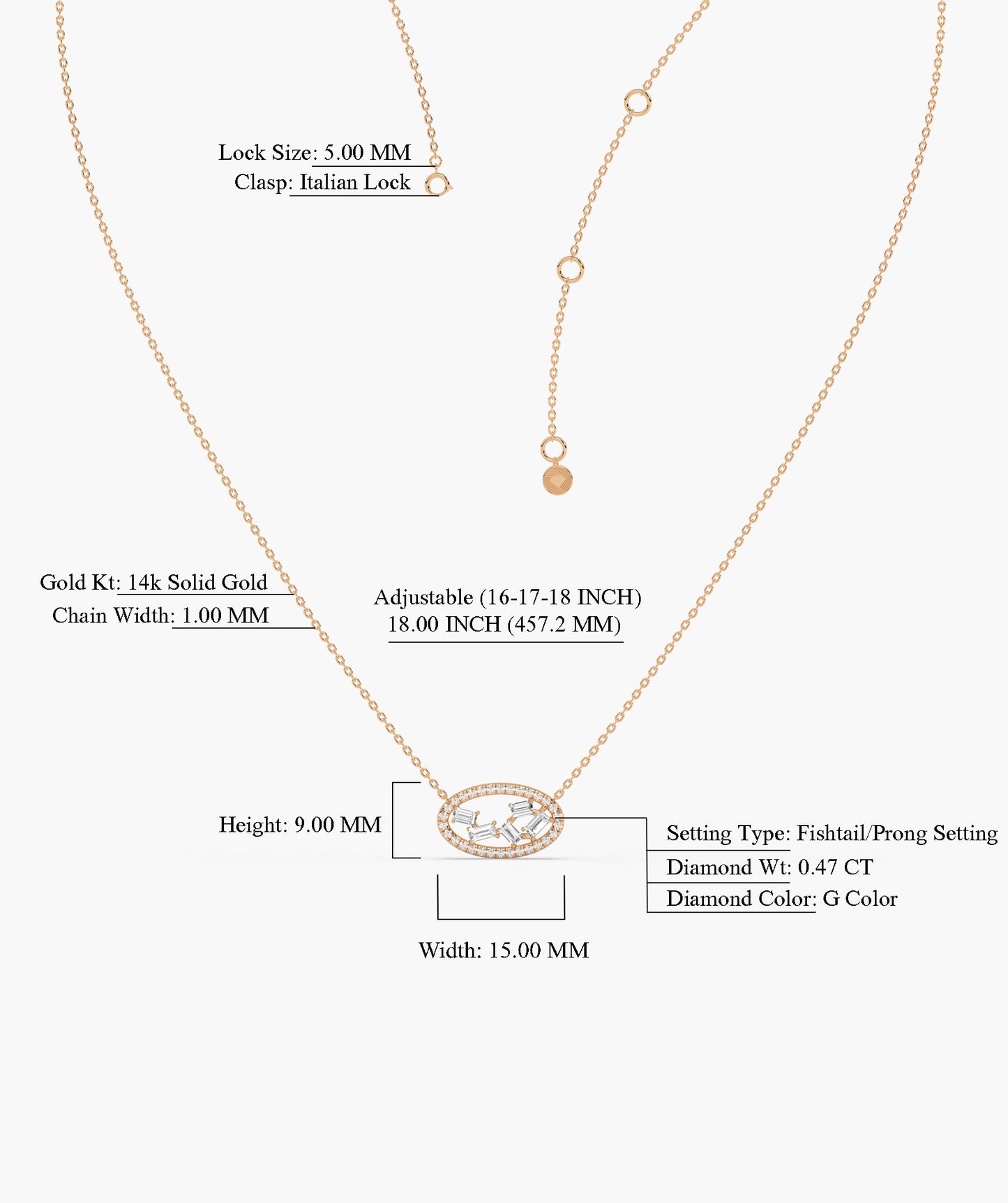 Elegant Ellipse Diamond Necklace