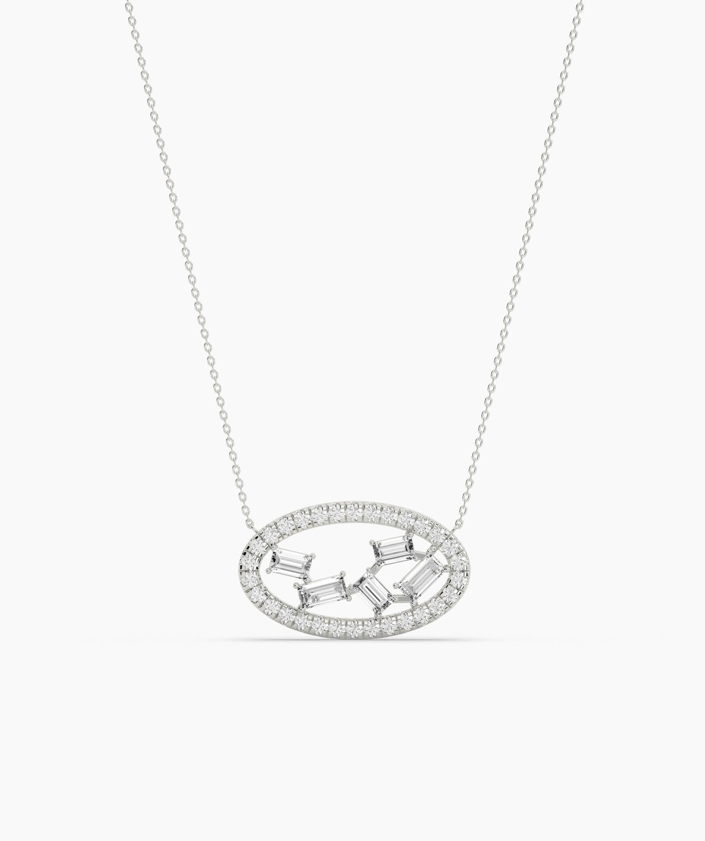 Elegant Ellipse Diamond Necklace