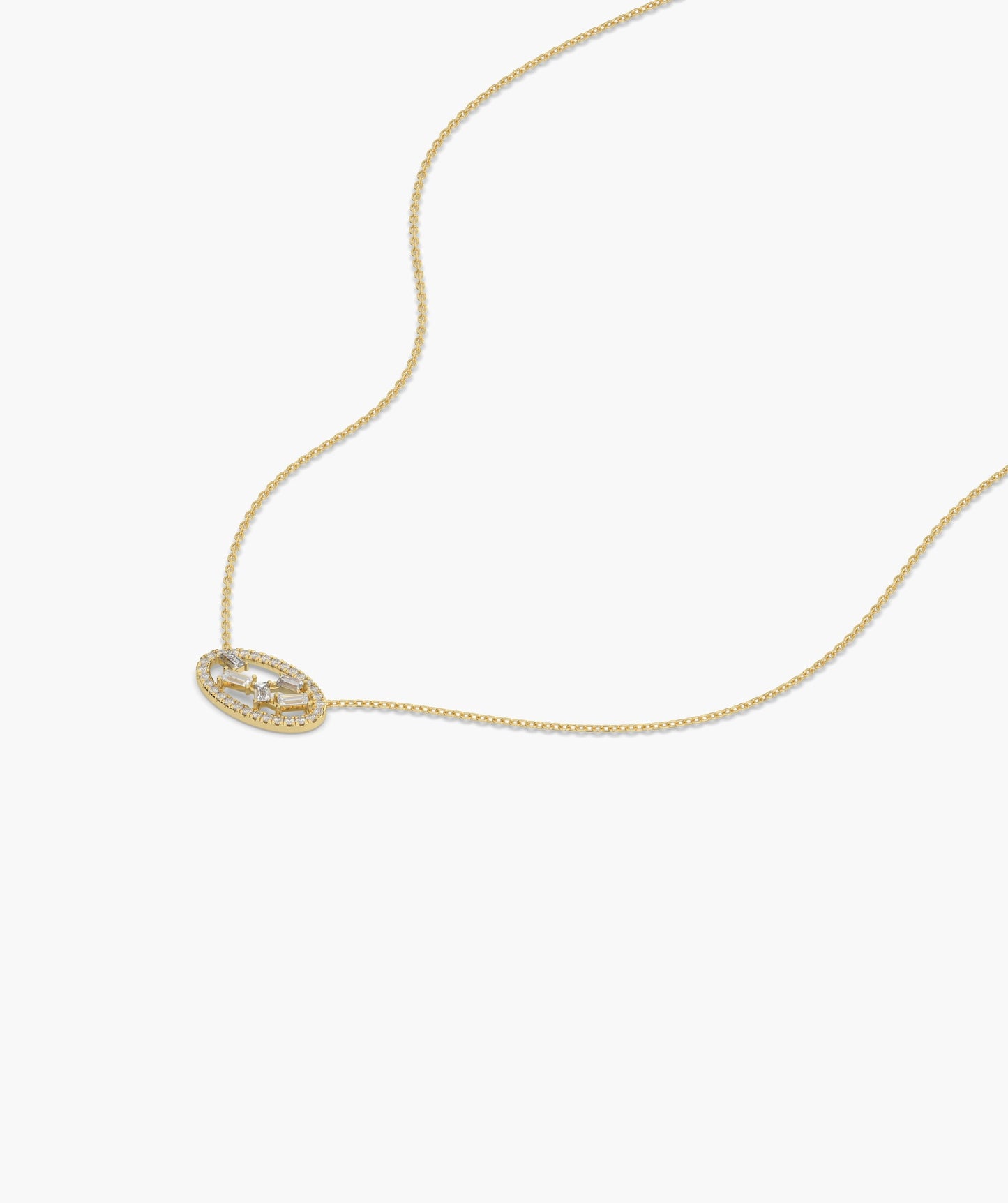 Elegant Ellipse Diamond Necklace