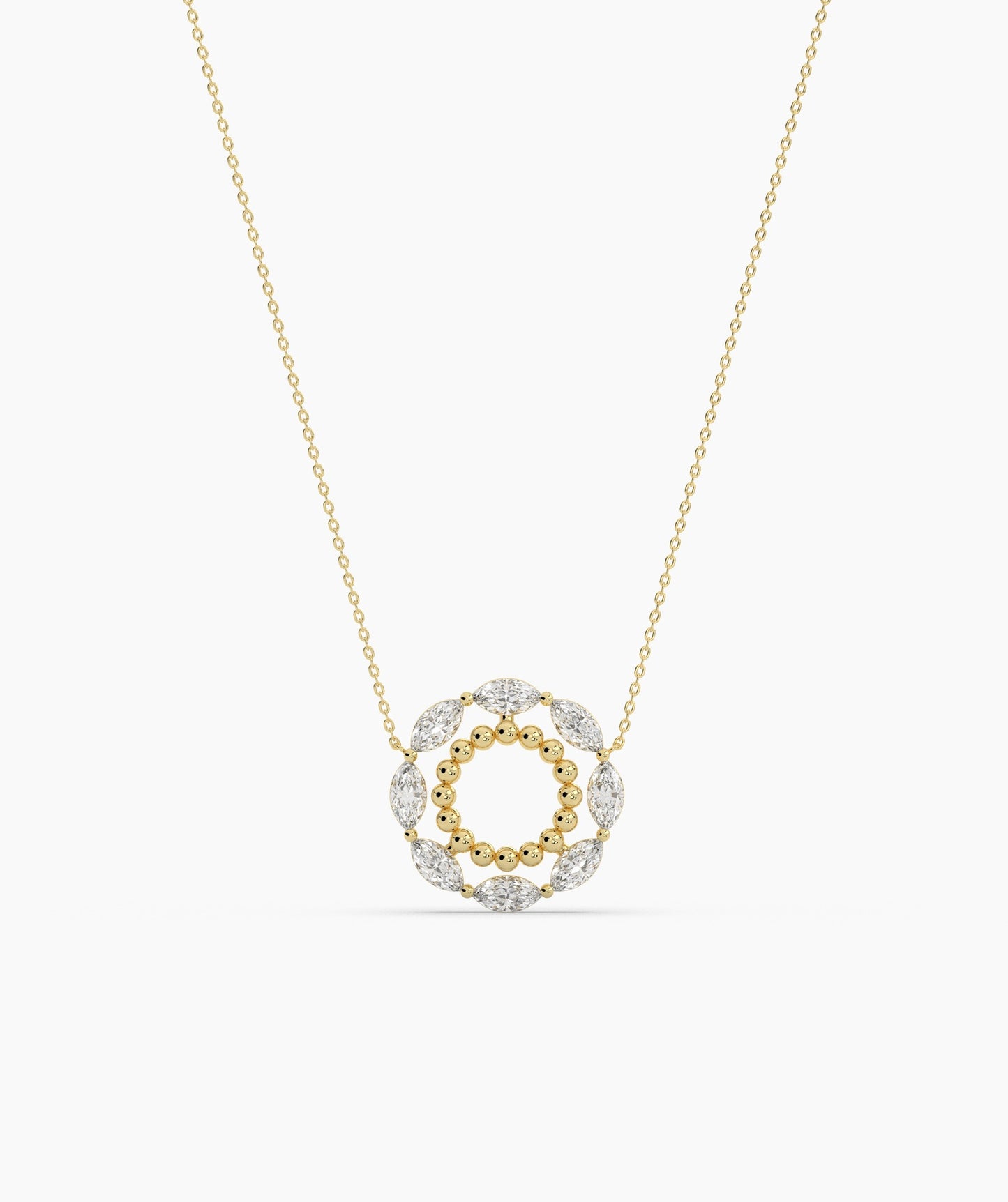 Radiant Halo Diamond Pendant Necklace