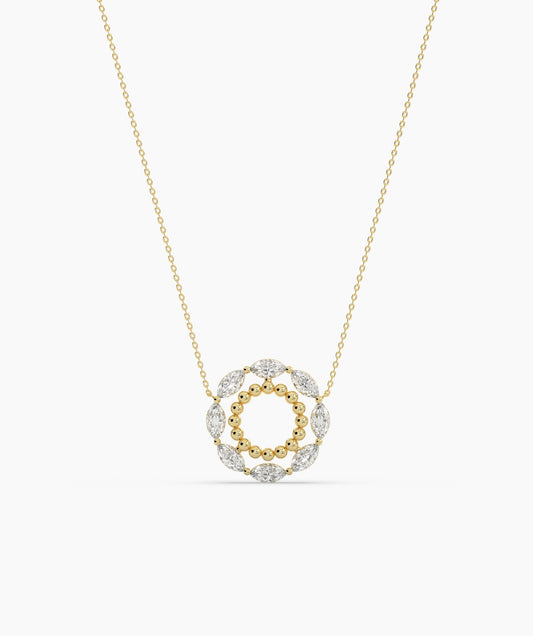 Radiant Halo Diamond Pendant Necklace