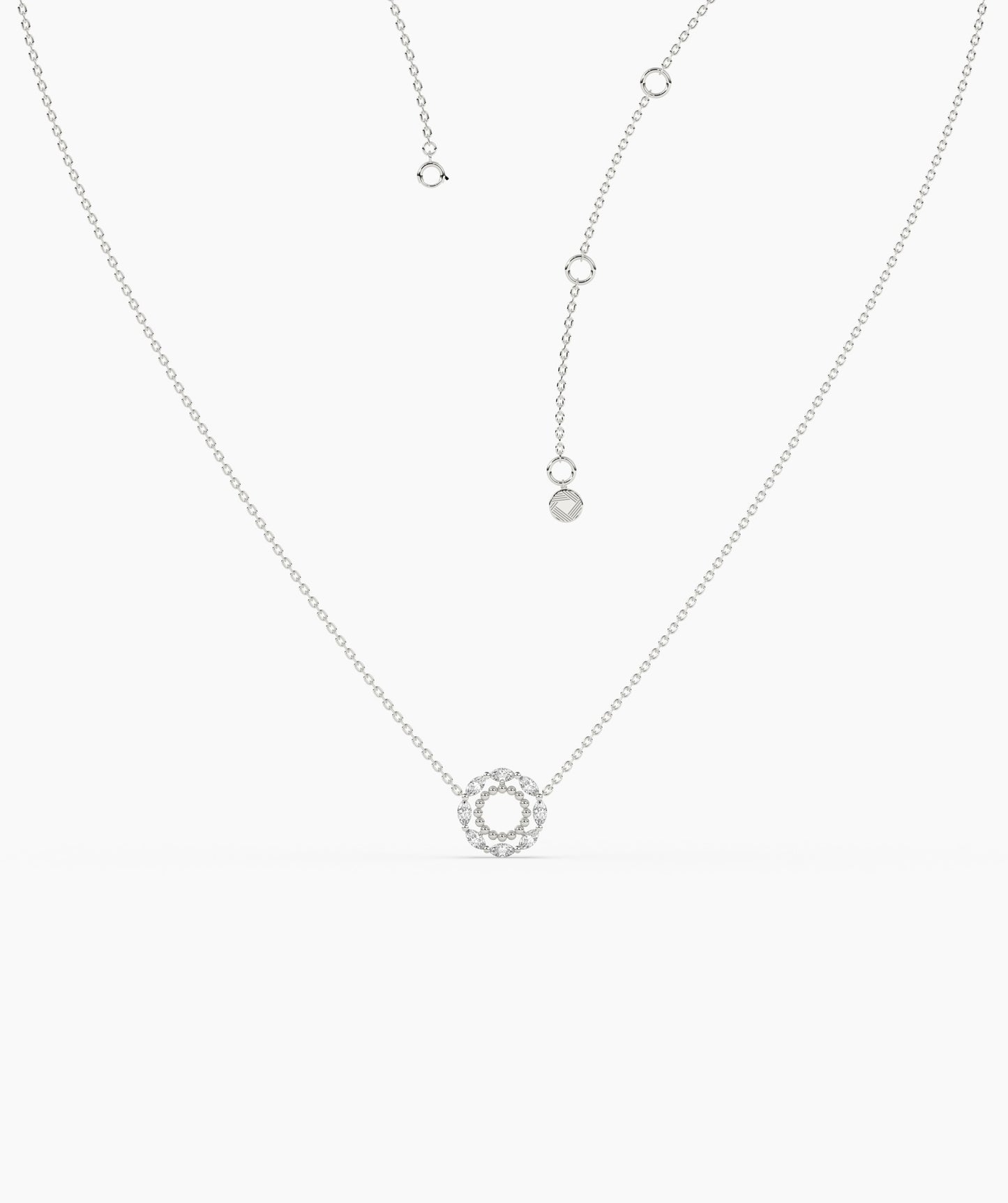 Radiant Halo Diamond Pendant Necklace