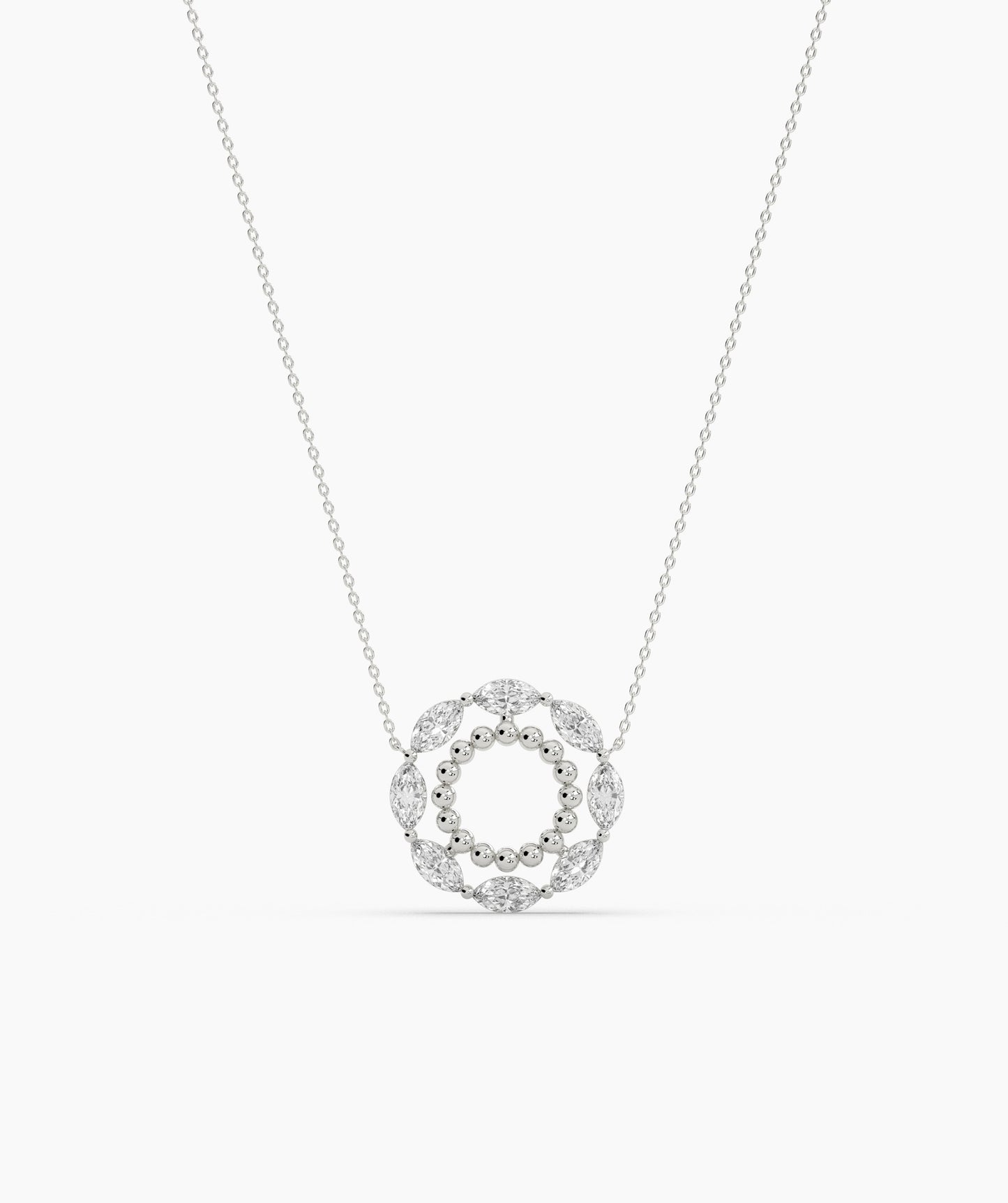 Radiant Halo Diamond Pendant Necklace