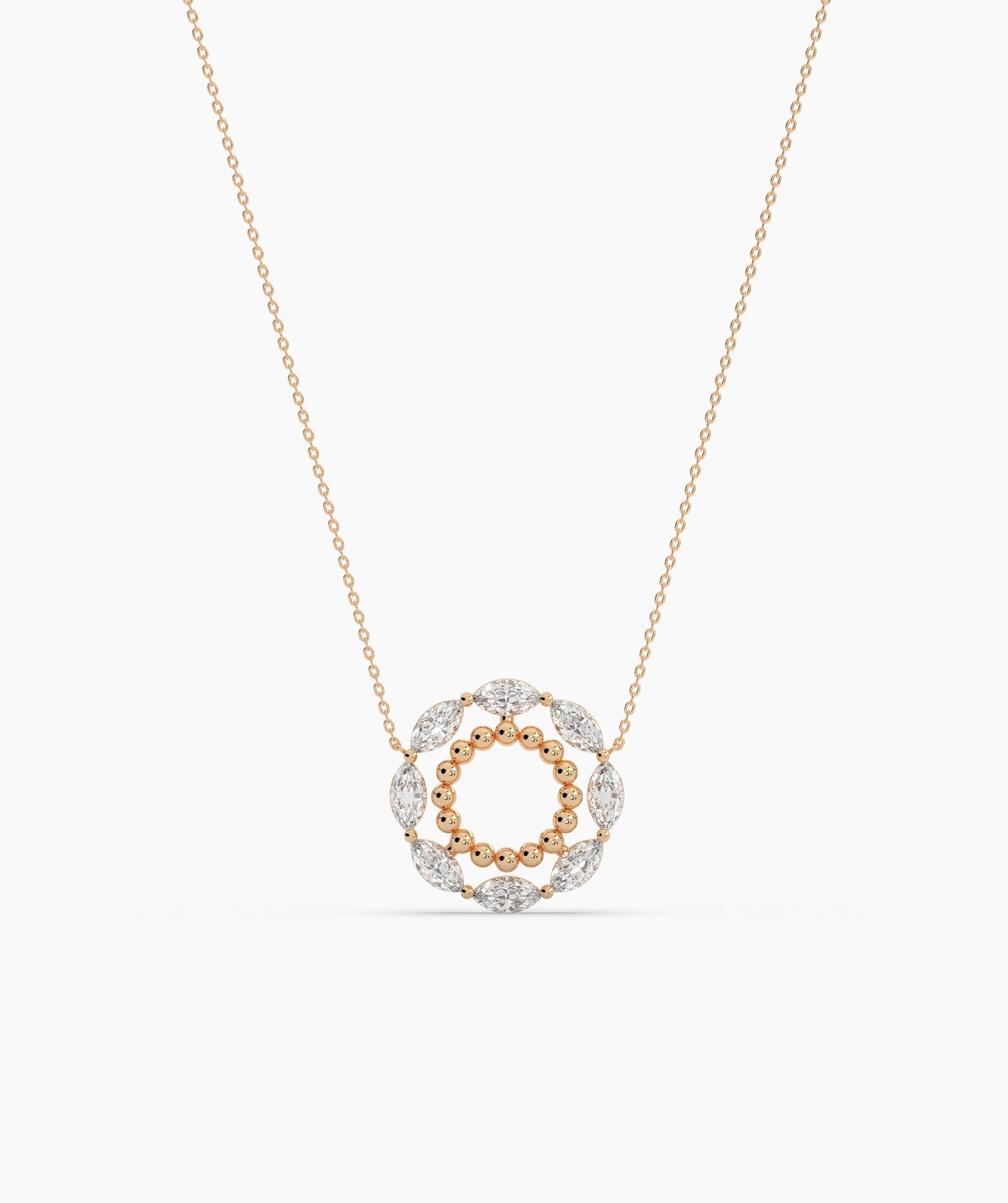 Radiant Halo Diamond Pendant Necklace