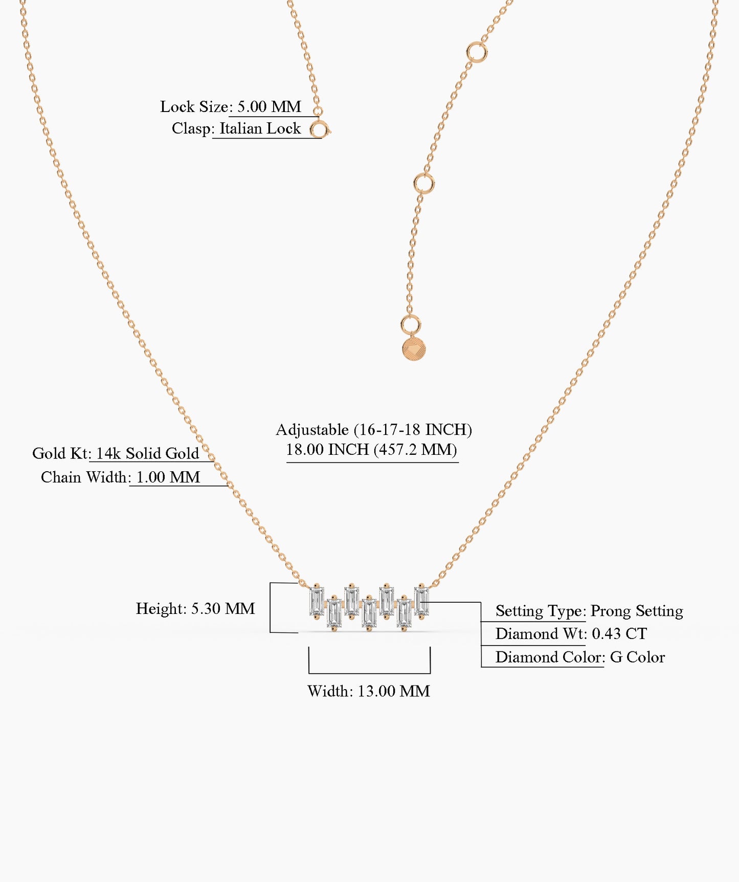 Modernity Linear Diamond Necklace