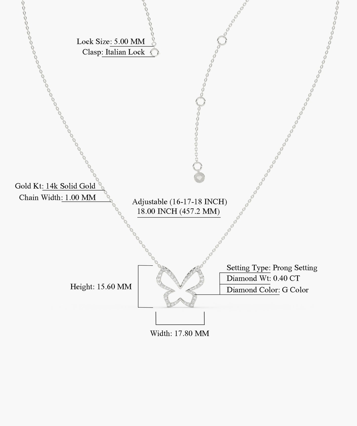 14K Gold Butterfly Brilliance Necklace