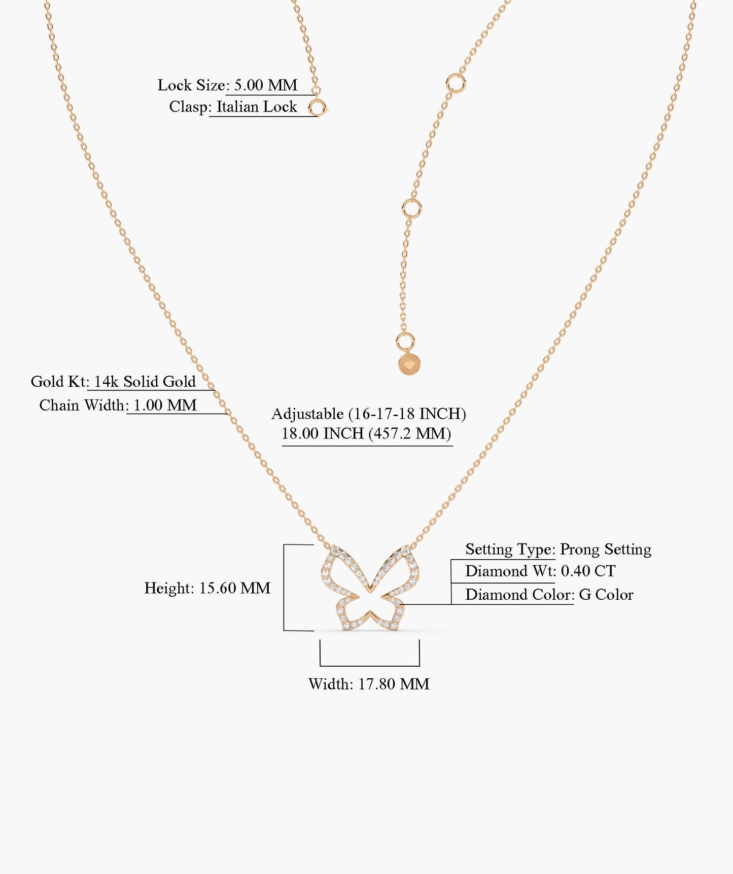 14K Gold Butterfly Brilliance Necklace