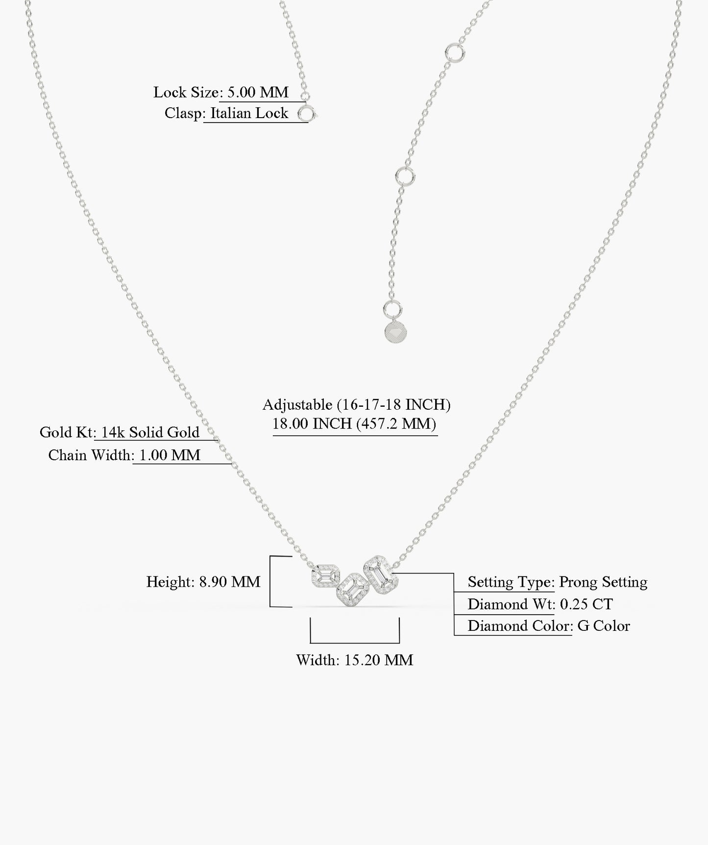 Sleek Diamond Sophistication Necklace