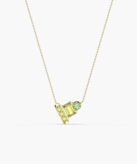 fancy Green & Yellow Spark Necklace