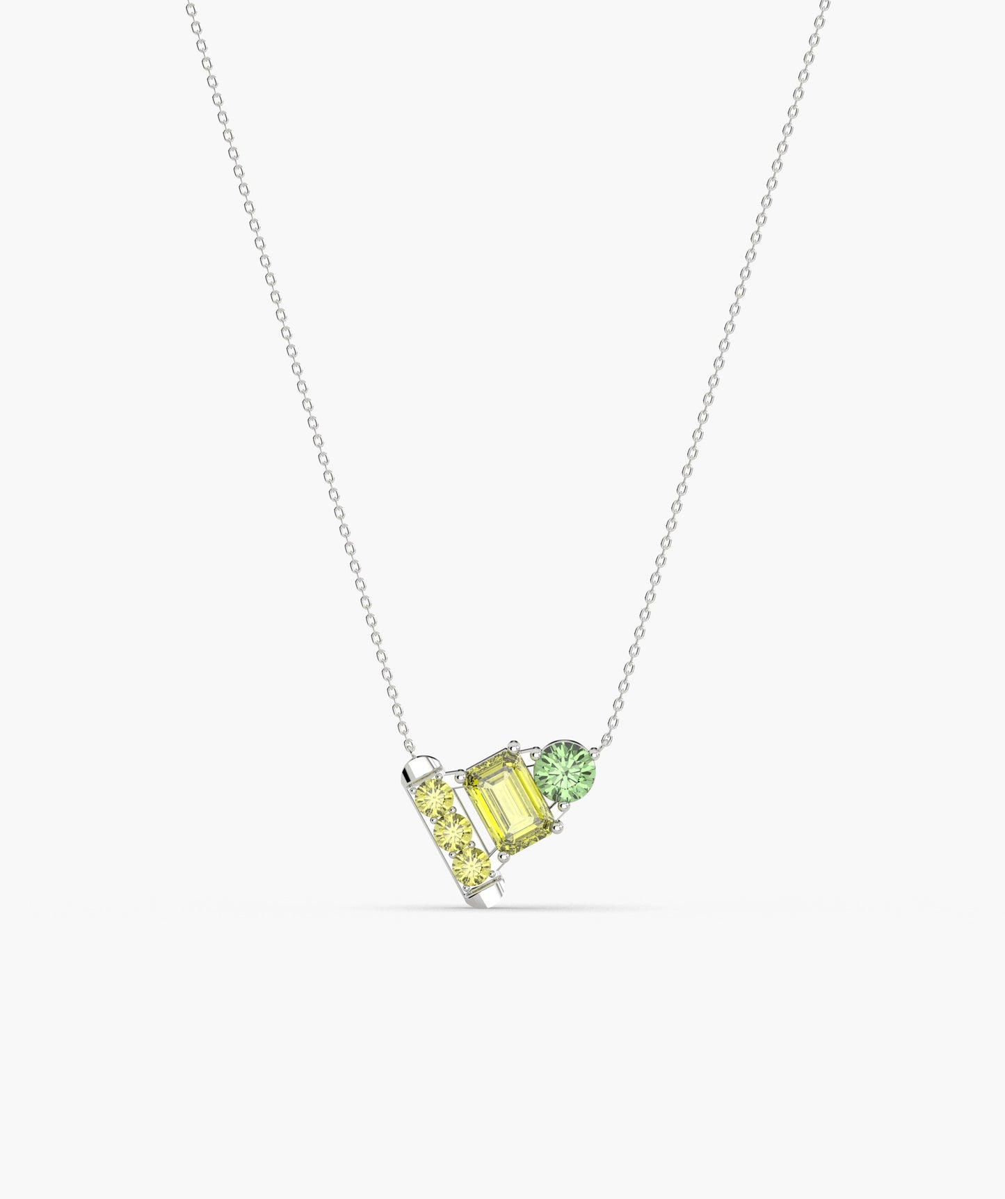 fancy Green & Yellow Spark Necklace