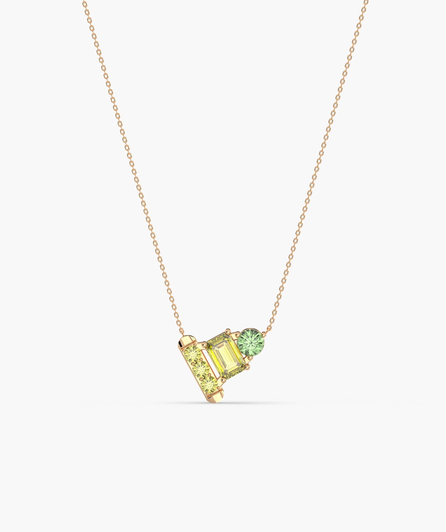 fancy Green & Yellow Spark Necklace