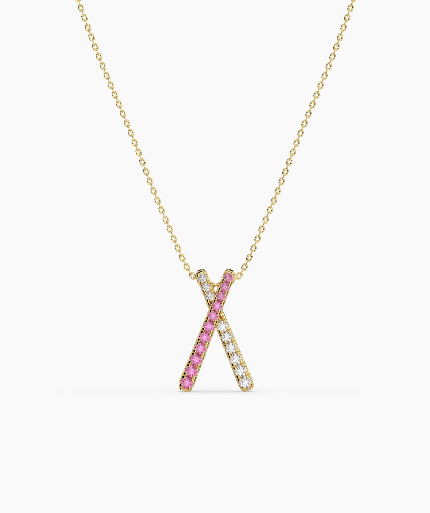 14K Gold "X" Necklace