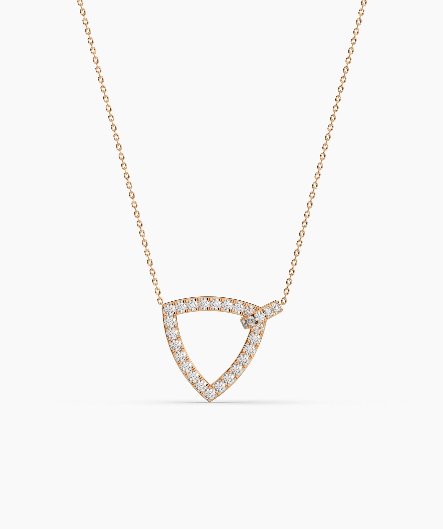 14K Gold Geometric Diamond Pendant