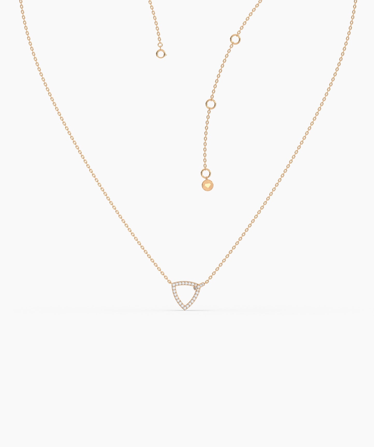14K Gold Geometric Diamond Pendant