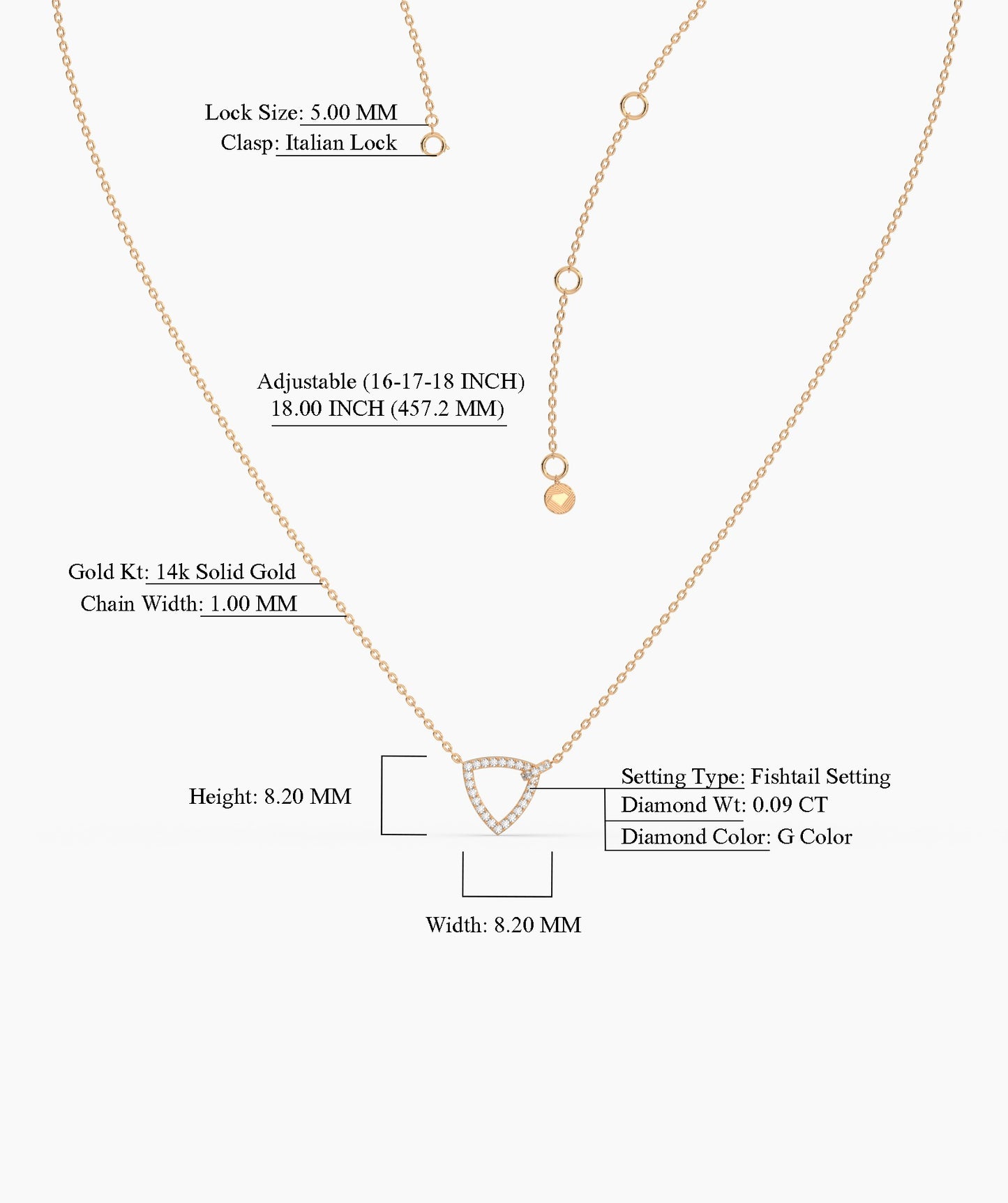 14K Gold Geometric Diamond Pendant