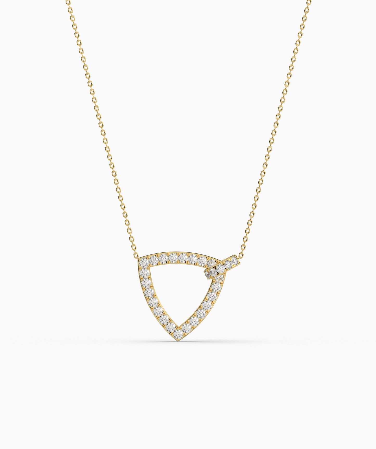 14K Gold Geometric Diamond Pendant