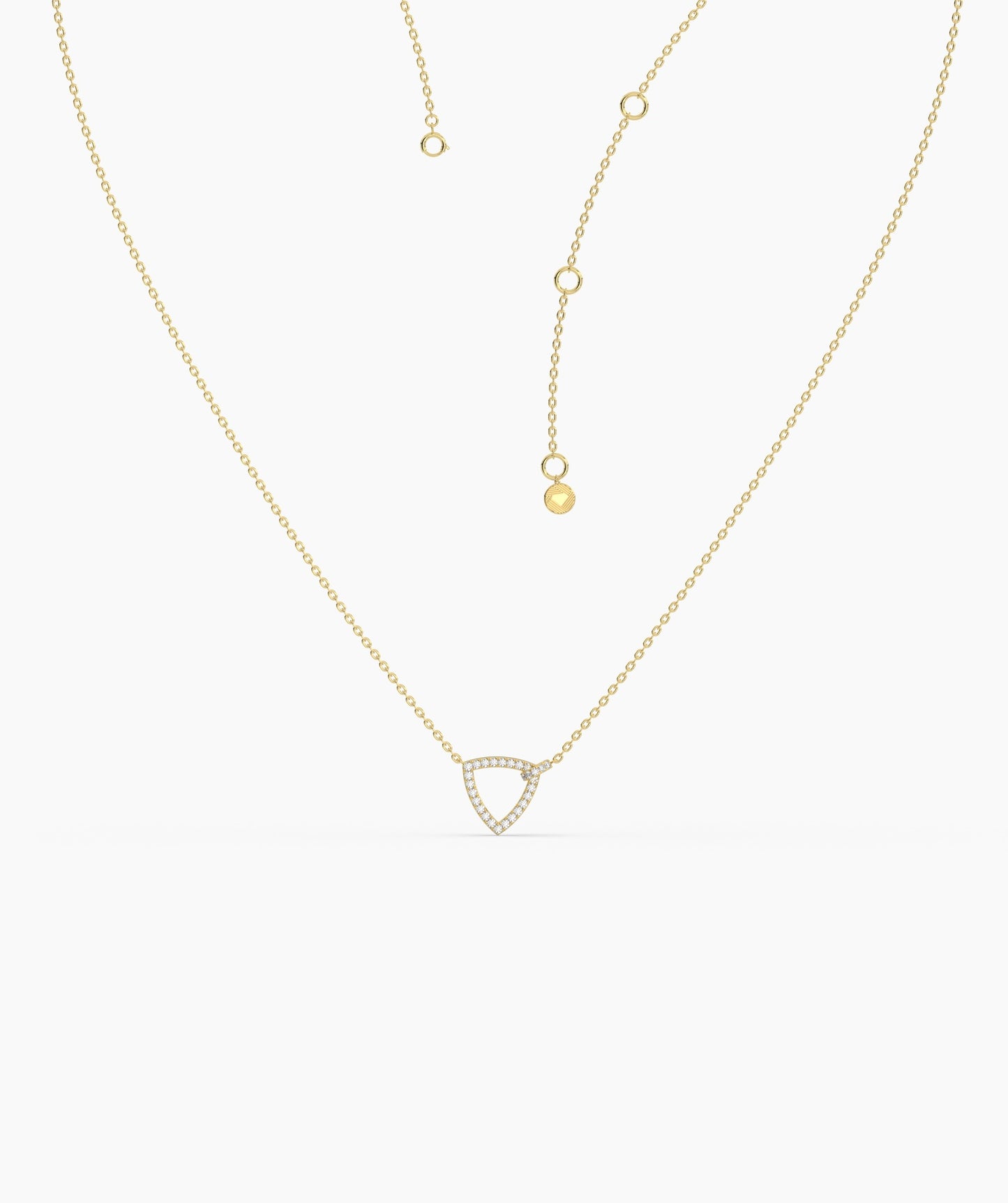 14K Gold Geometric Diamond Pendant