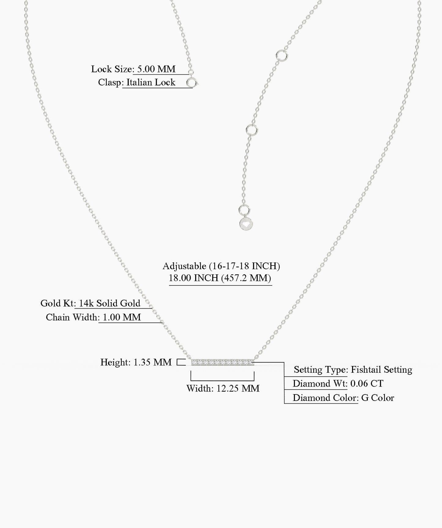 Diamond Bar Necklace