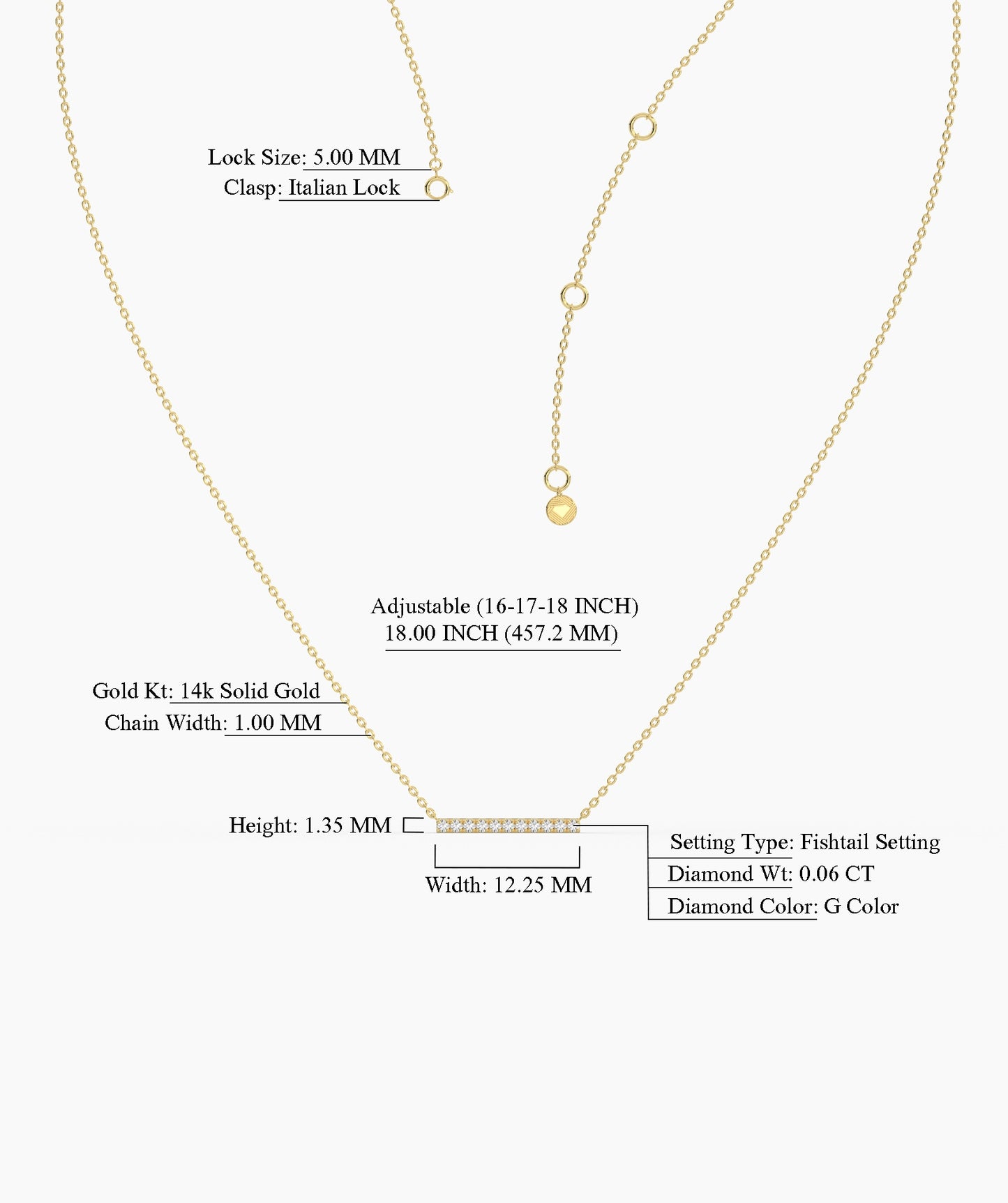 Diamond Bar Necklace