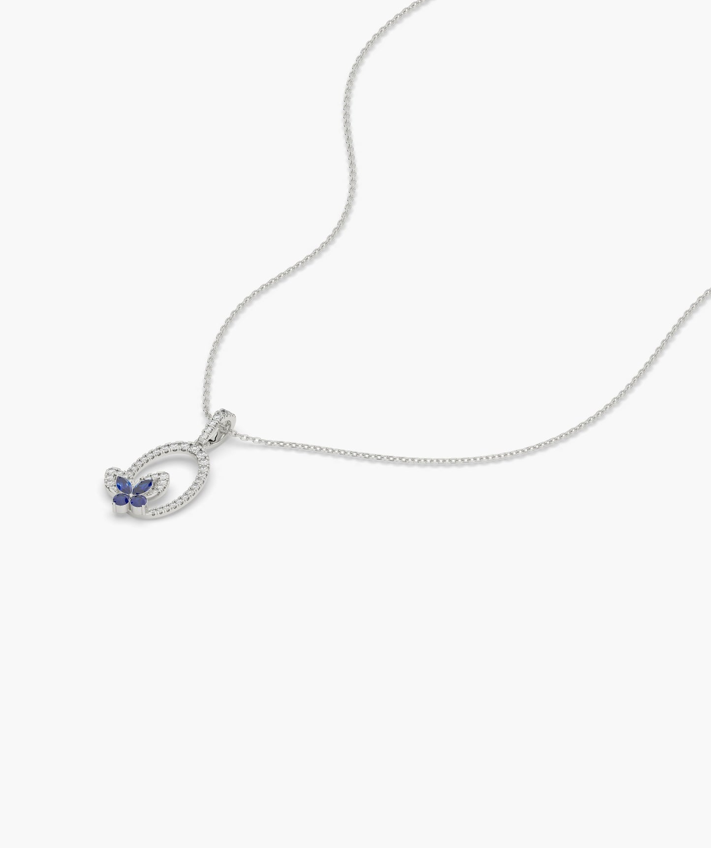 Dazzling Butterfly Oval Style Necklace