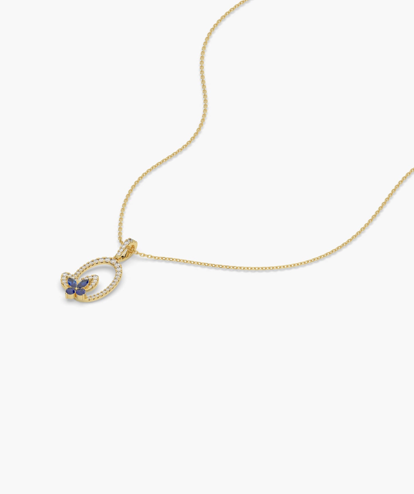 Dazzling Butterfly Oval Style Necklace