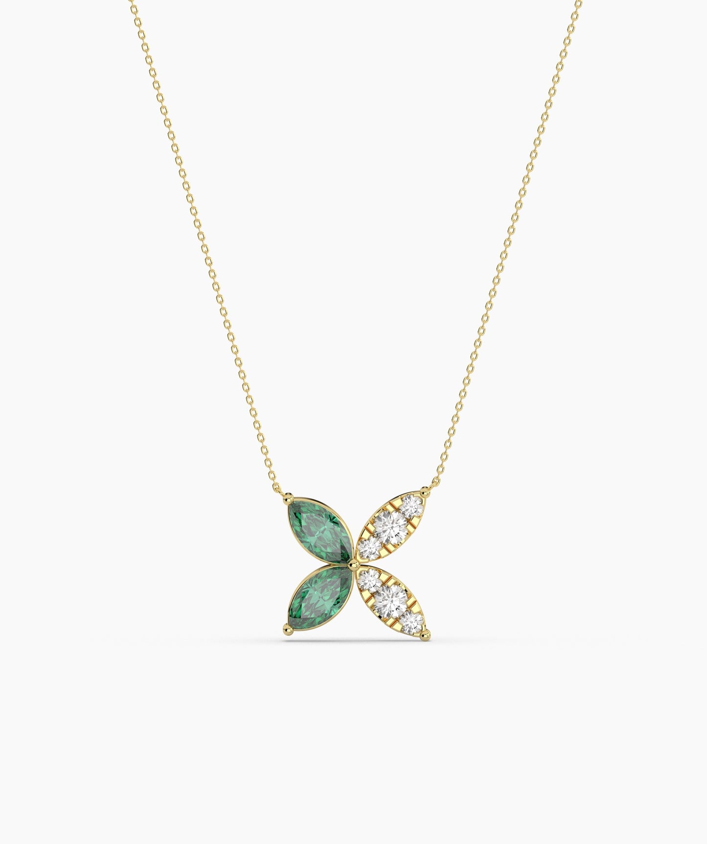 Floral Style 14K Gold Necklace