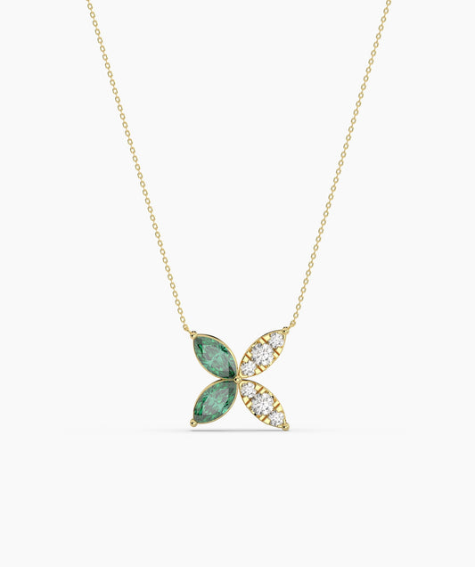 Floral Style 14K Gold Necklace