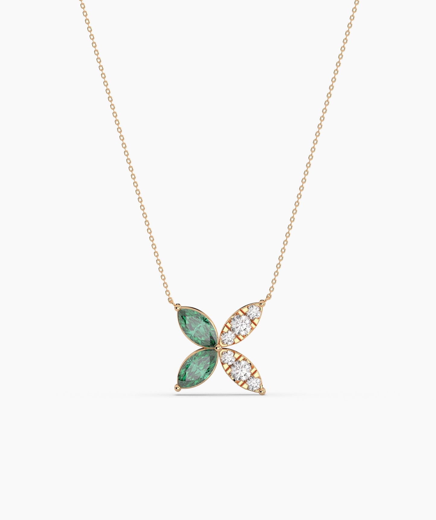 Floral Style 14K Gold Necklace