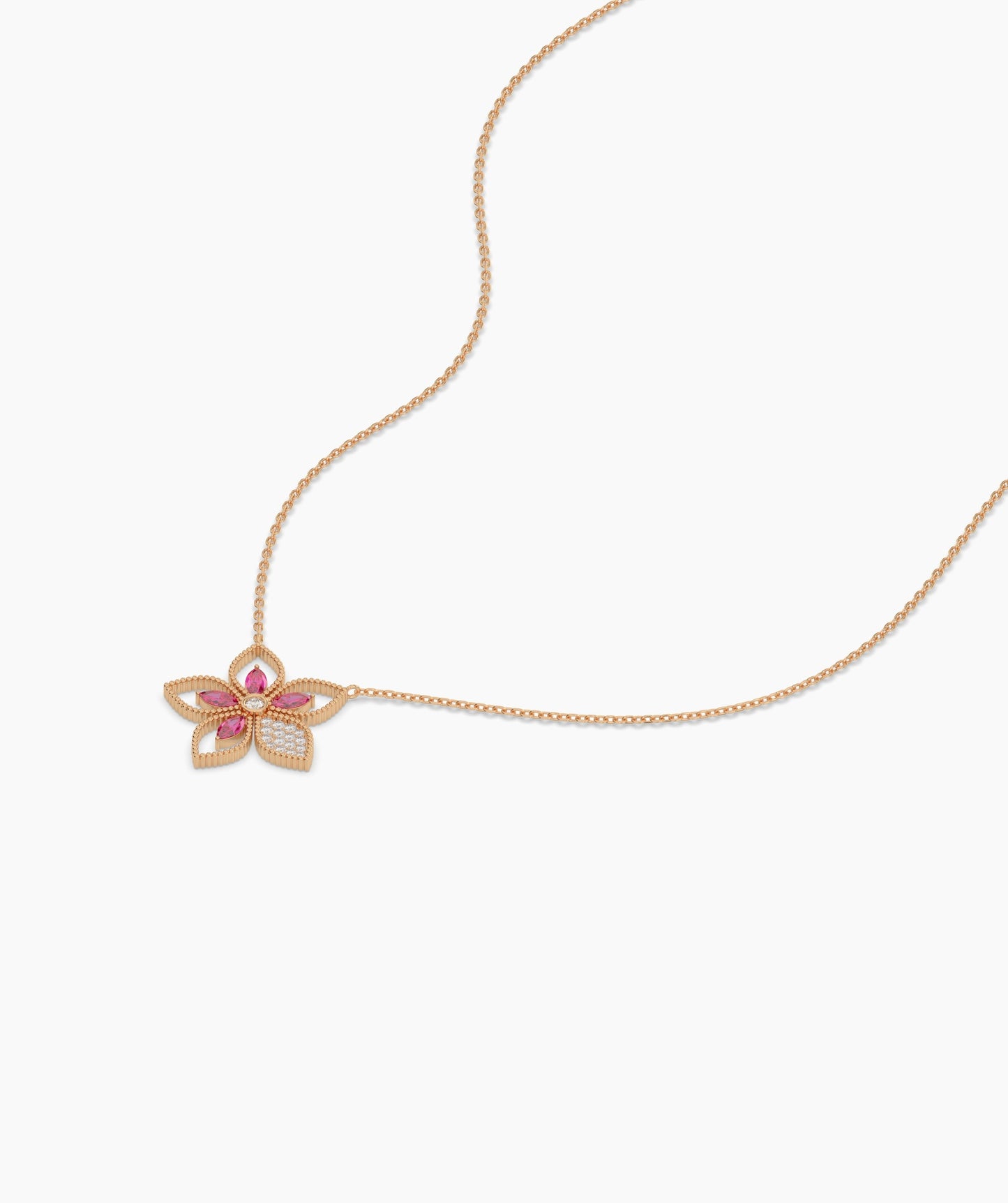 Ruby Bloom 14K Gold Necklace