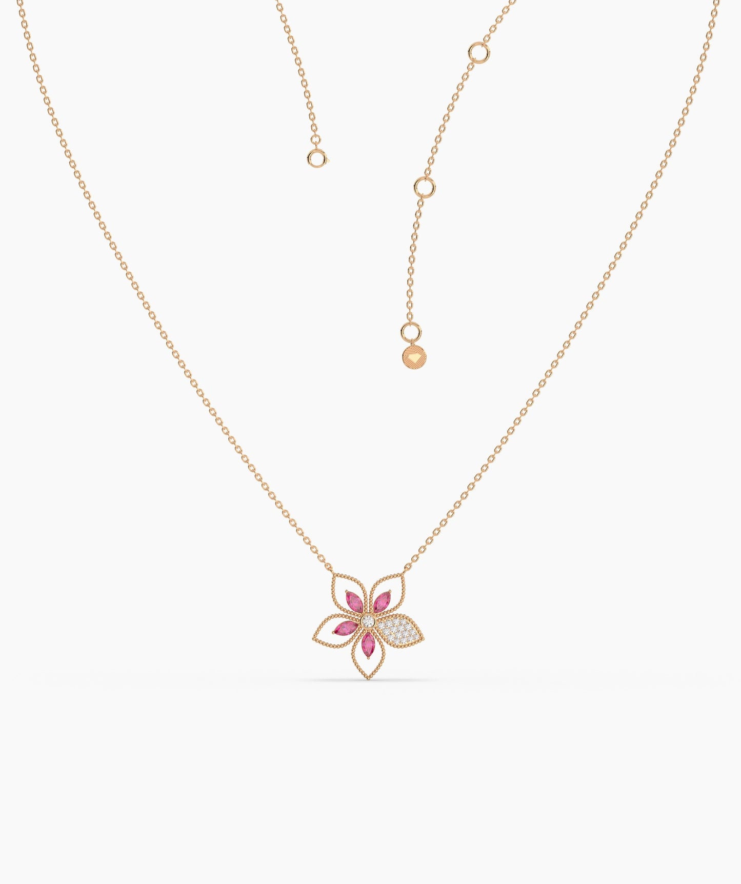 Ruby Bloom 14K Gold Necklace